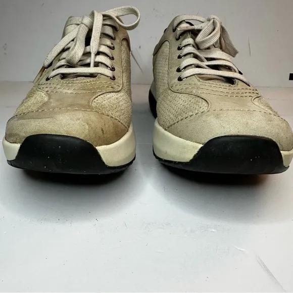 Mbt Mens Tembea Walking Shoes Beige Leather Toning Mesh Leather Sz 9