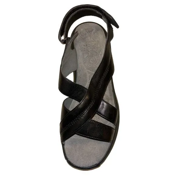MBT Women's Habari Strappy Leather Sandals Black Size 9 Rocker Toning Open Toe