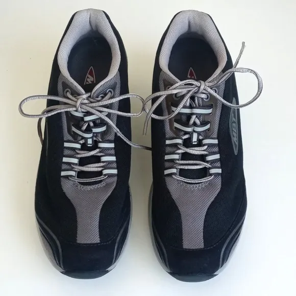 MBT Women’s Toning Athletic Shoes 39 (8-8.5) Black Suede &amp; Mesh Running Shoes