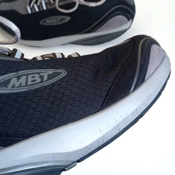 MBT Women’s Toning Athletic Shoes 39 (8-8.5) Black Suede &amp; Mesh Running Shoes