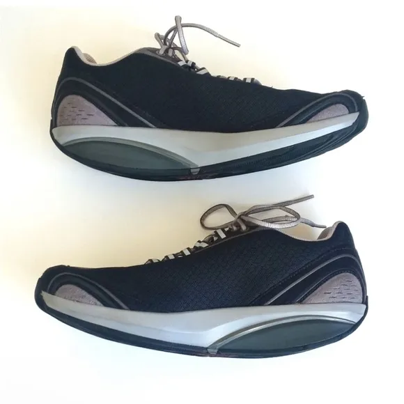 MBT Women’s Toning Athletic Shoes 39 (8-8.5) Black Suede &amp; Mesh Running Shoes