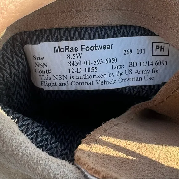 McRae Footwear Tan Military Army Combat Boots Size 8.5