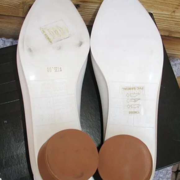 Melissa Womens 6 White Brown Mid Pump Shoes