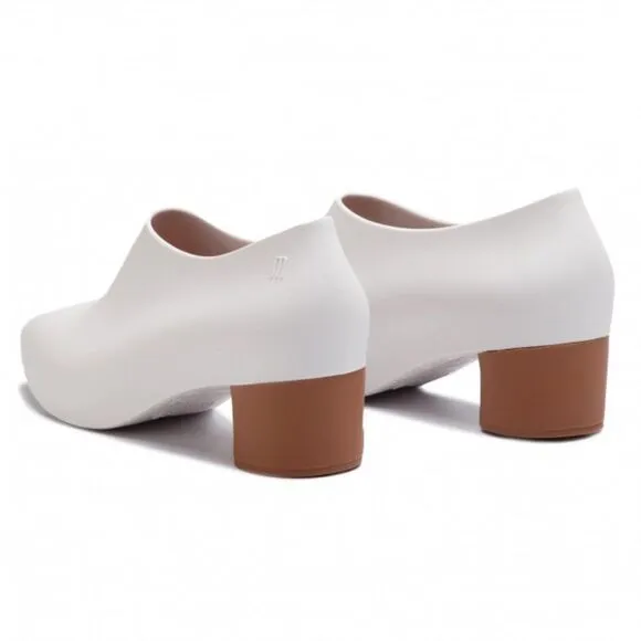 Melissa Womens 6 White Brown Mid Pump Shoes