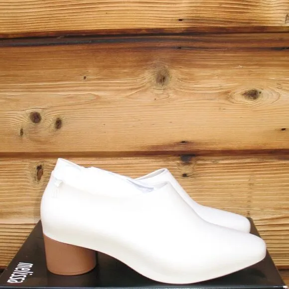 Melissa Womens 6 White Brown Mid Pump Shoes