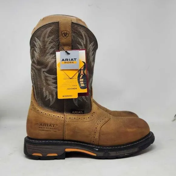 Men's 11.5 EE Wide Ariat WorkHog H20 roper soft toe work western boots 10008633