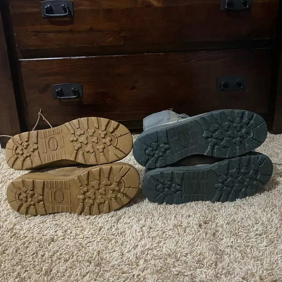 Men’s 8-8.5 Vibram Tan and Army Green Military Boots