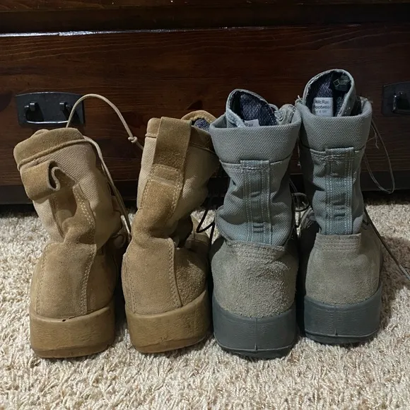 Men’s 8-8.5 Vibram Tan and Army Green Military Boots