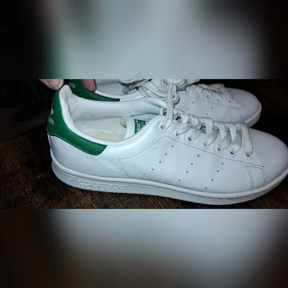 Men's Adidas Stan Smith Leather Shoes Sneakers White/Green Tennis Golf Size 9