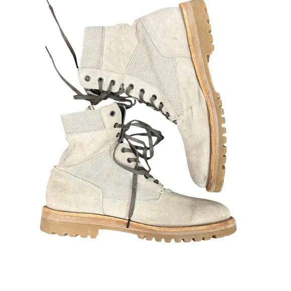 Men's All Saints tan Suede Combat Boots size 43 EUC US size 9.5