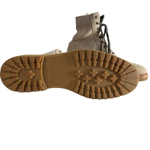 Men's All Saints tan Suede Combat Boots size 43 EUC US size 9.5