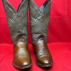 Men's Brown Leather Cowboy Boots SZ 11 box 62