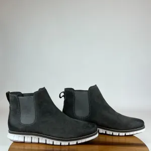Mens Cole Haan ZeroGrand Gray Nubuck Comfort Ankle Chelsea Boots Size 12 M GUC‎