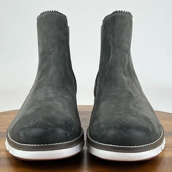 Mens Cole Haan ZeroGrand Gray Nubuck Comfort Ankle Chelsea Boots Size 12 M GUC‎
