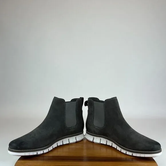 Mens Cole Haan ZeroGrand Gray Nubuck Comfort Ankle Chelsea Boots Size 12 M GUC‎