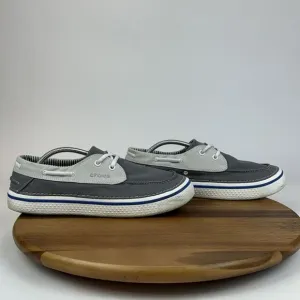 Mens Crocs Hover Boat Gray Slip On Casual Comfort Deck‎ Loafers Shoes Size 12 D