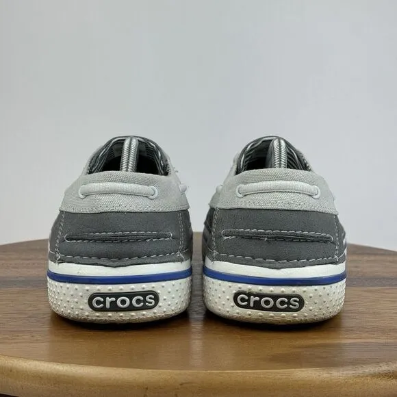 Mens Crocs Hover Boat Gray Slip On Casual Comfort Deck‎ Loafers Shoes Size 12 D