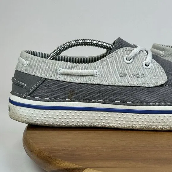 Mens Crocs Hover Boat Gray Slip On Casual Comfort Deck‎ Loafers Shoes Size 12 D