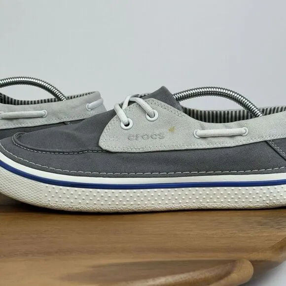 Mens Crocs Hover Boat Gray Slip On Casual Comfort Deck‎ Loafers Shoes Size 12 D