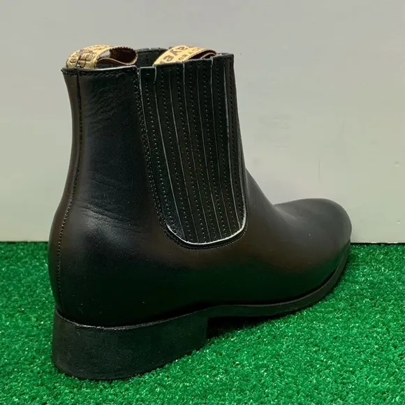 Men’s Half boot Charro Botin Western Cowboy Black Botines charros vaquero Negro