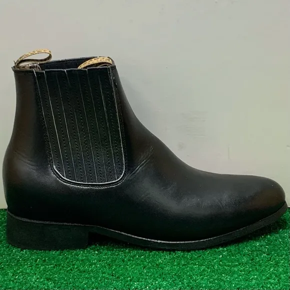 Men’s Half boot Charro Botin Western Cowboy Black Botines charros vaquero Negro