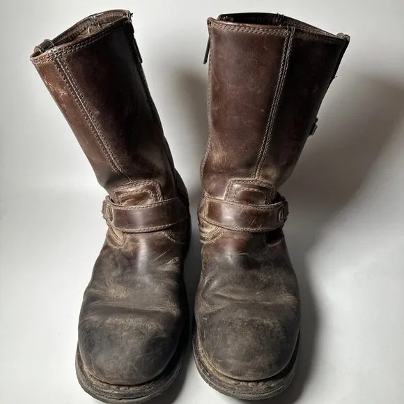 Mens Harley Davidson Josh Brown Suede Leather Side Zip Riding Boots Size 9.5M