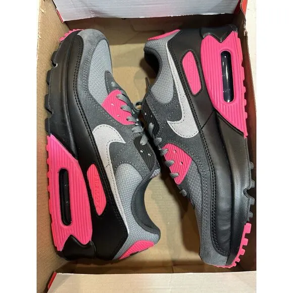 MEN'S SIZE 11 NIKE Air Max 90 DM0029-010 Cool Gray Hyper Pink Black Wolf Gray