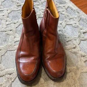 Men's Versace Brown Leather Boots Size 45