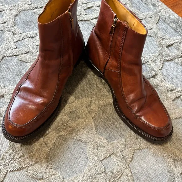 Men's Versace Brown Leather Boots Size 45