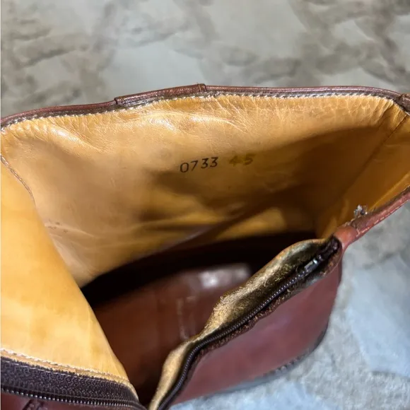 Men's Versace Brown Leather Boots Size 45