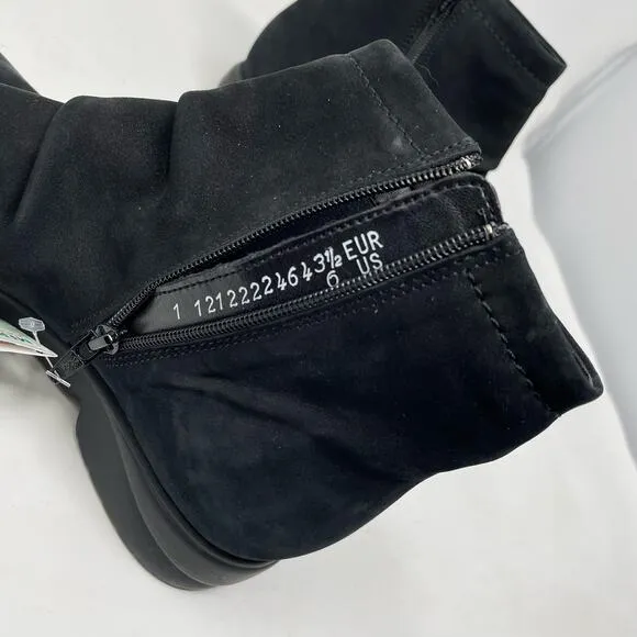 Mephisto Rezia Black Leather Slouchy Low Heel Comfort Ankle Boots womens 6 new