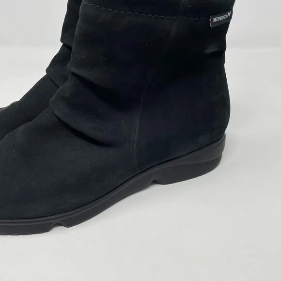 Mephisto Rezia Black Leather Slouchy Low Heel Comfort Ankle Boots womens 6 new
