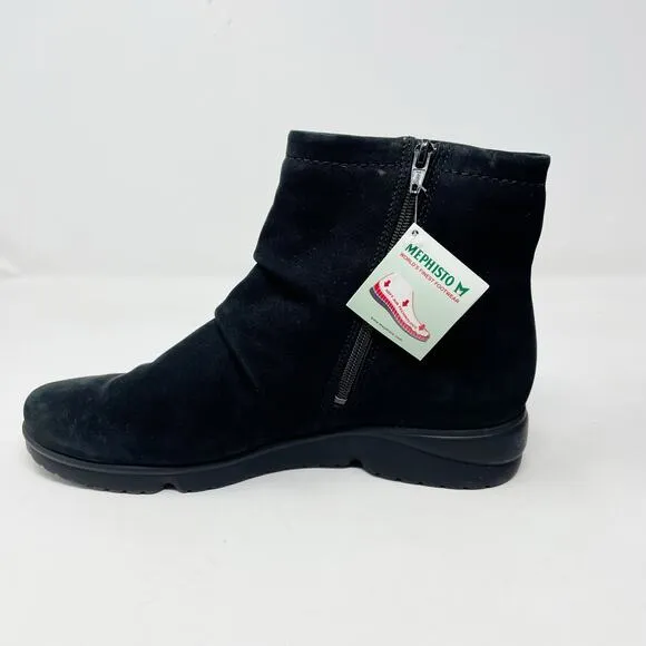 Mephisto Rezia Black Leather Slouchy Low Heel Comfort Ankle Boots womens 6 new