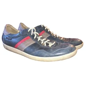 Mephisto Urban Blue Leather Sneaker Shoe Mens 12 Gorpcore Heritage Classic Retro