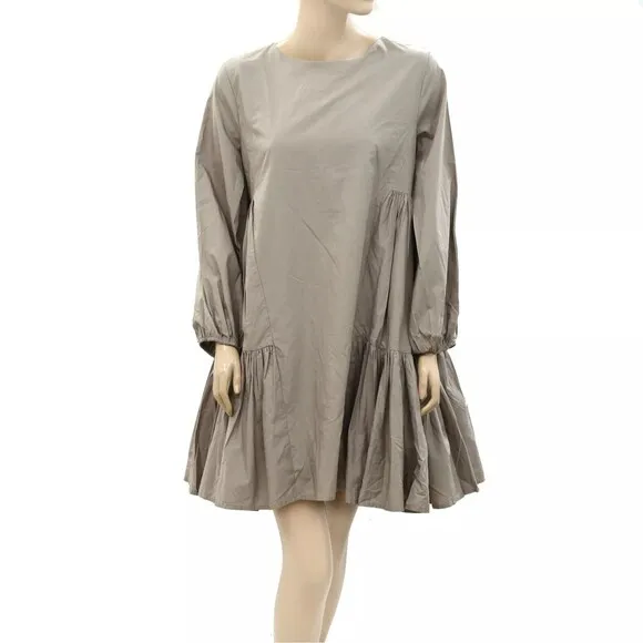 Merlette Byward Mini Dress Boat Neck Cotton Voil Resort Babydoll Solid XS 275014