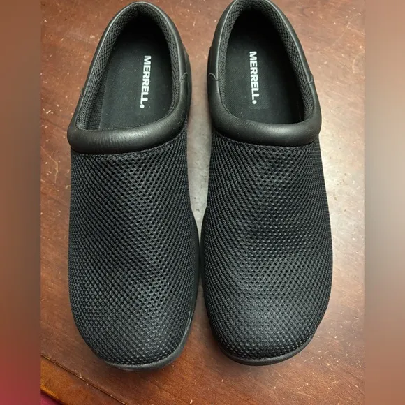 Merrell black mesh encore bypass 2 slip on men’s boat shoe air cushion new 12