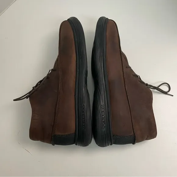 Merrell Boots Topo Rail Chukka Leather Ankle Air Cushion Comfort Brown Chocolate