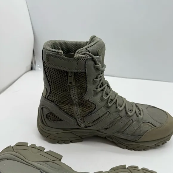Merrell Moab 2 Mens 12 8” Tactical Boots Zip Combat Army Green Shoes Tall J17785