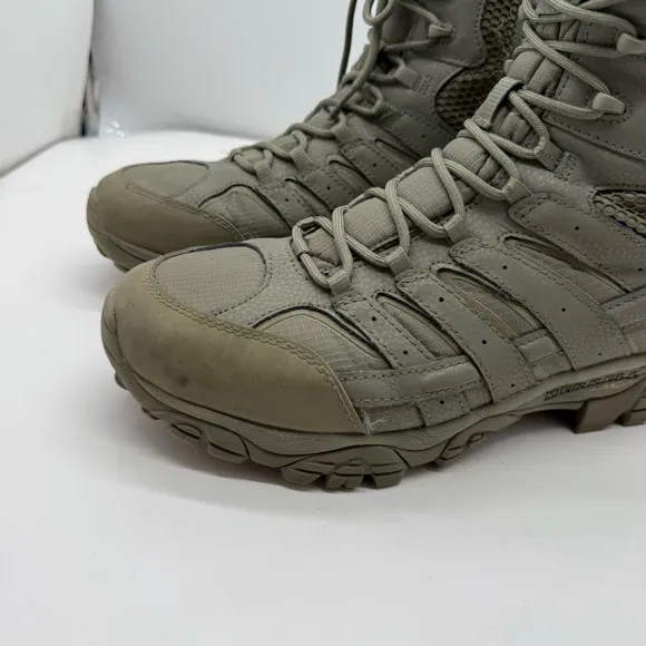 Merrell Moab 2 Mens 12 8” Tactical Boots Zip Combat Army Green Shoes Tall J17785