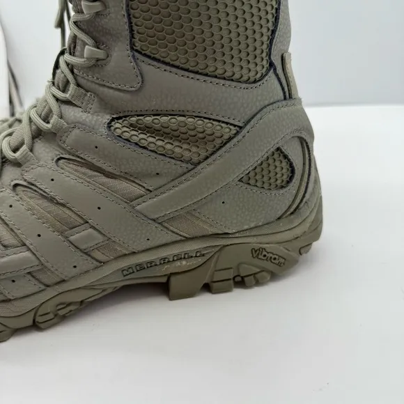 Merrell Moab 2 Mens 12 8” Tactical Boots Zip Combat Army Green Shoes Tall J17785