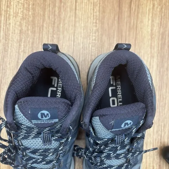 Merrell Moab Speed Mid GTX Hiker Shoes Navy Blue Women's 7 Goretex Vibram Sole