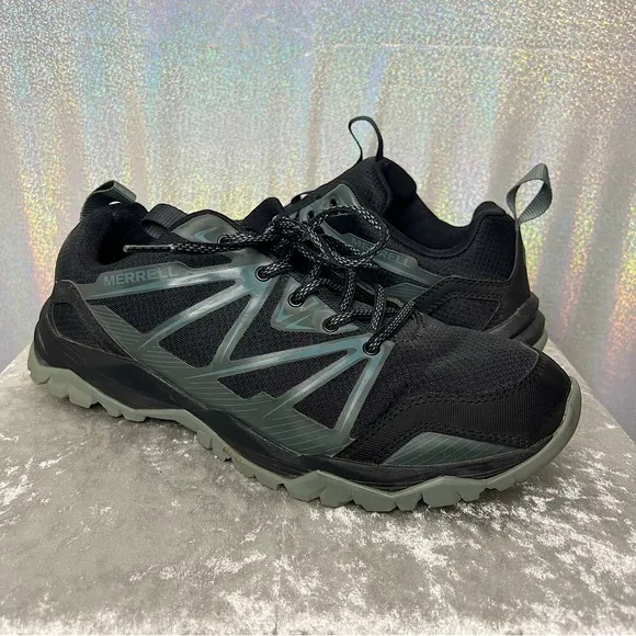 Merrell runners shoes black blue grey hiking outdoors performance footwear