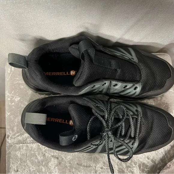Merrell runners shoes black blue grey hiking outdoors performance footwear