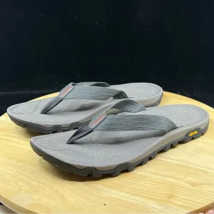 Merrell Sandals Mens Size 10 Gray Flip Flop Slides Vibram Sole Megagrip J135193