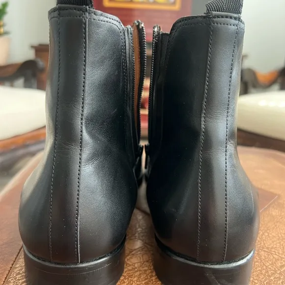 Mezlan Cadence Leather Zip Chelsea Boot Black, Size 11 M.