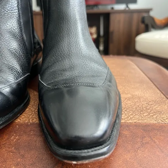 Mezlan Cadence Leather Zip Chelsea Boot Black, Size 11 M.