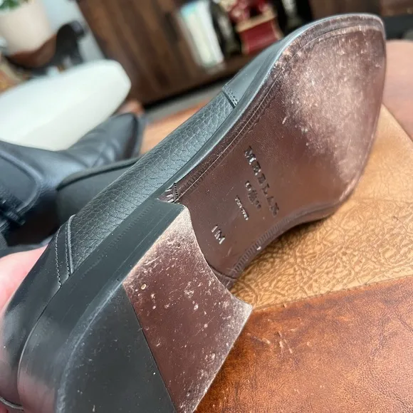 Mezlan Cadence Leather Zip Chelsea Boot Black, Size 11 M.