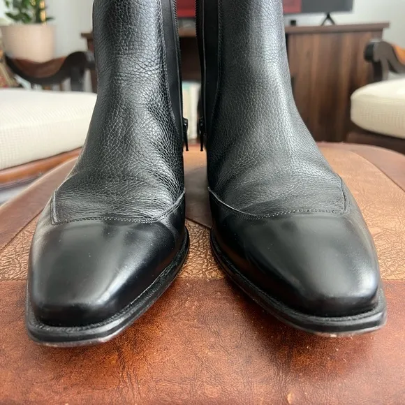 Mezlan Cadence Leather Zip Chelsea Boot Black, Size 11 M.