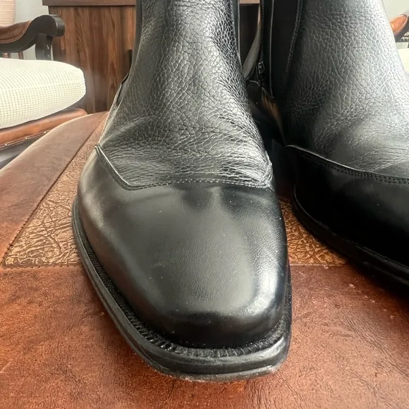 Mezlan Cadence Leather Zip Chelsea Boot Black, Size 11 M.