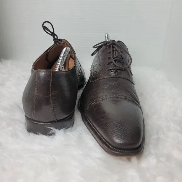 Mezlan Cuomo Men's Oxford Shoes Size 9 M Black ItalianCalfskin Cap Toe Lace Up